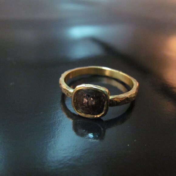 Engagement ring. 14k Yellow gold ring with 0.76ct Grey diamond. UNIQUE handmade - Picture 7 of 11